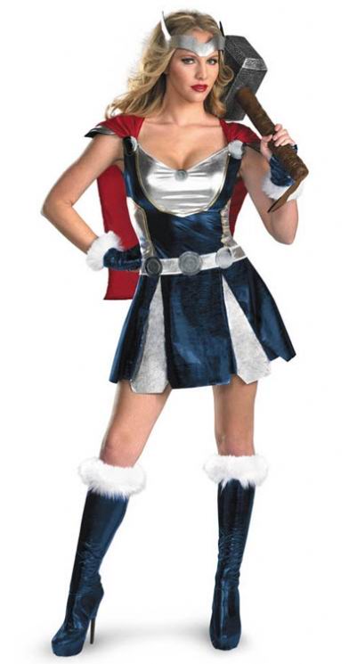 F66128 Adult Sassy Thor Costume Deluxe